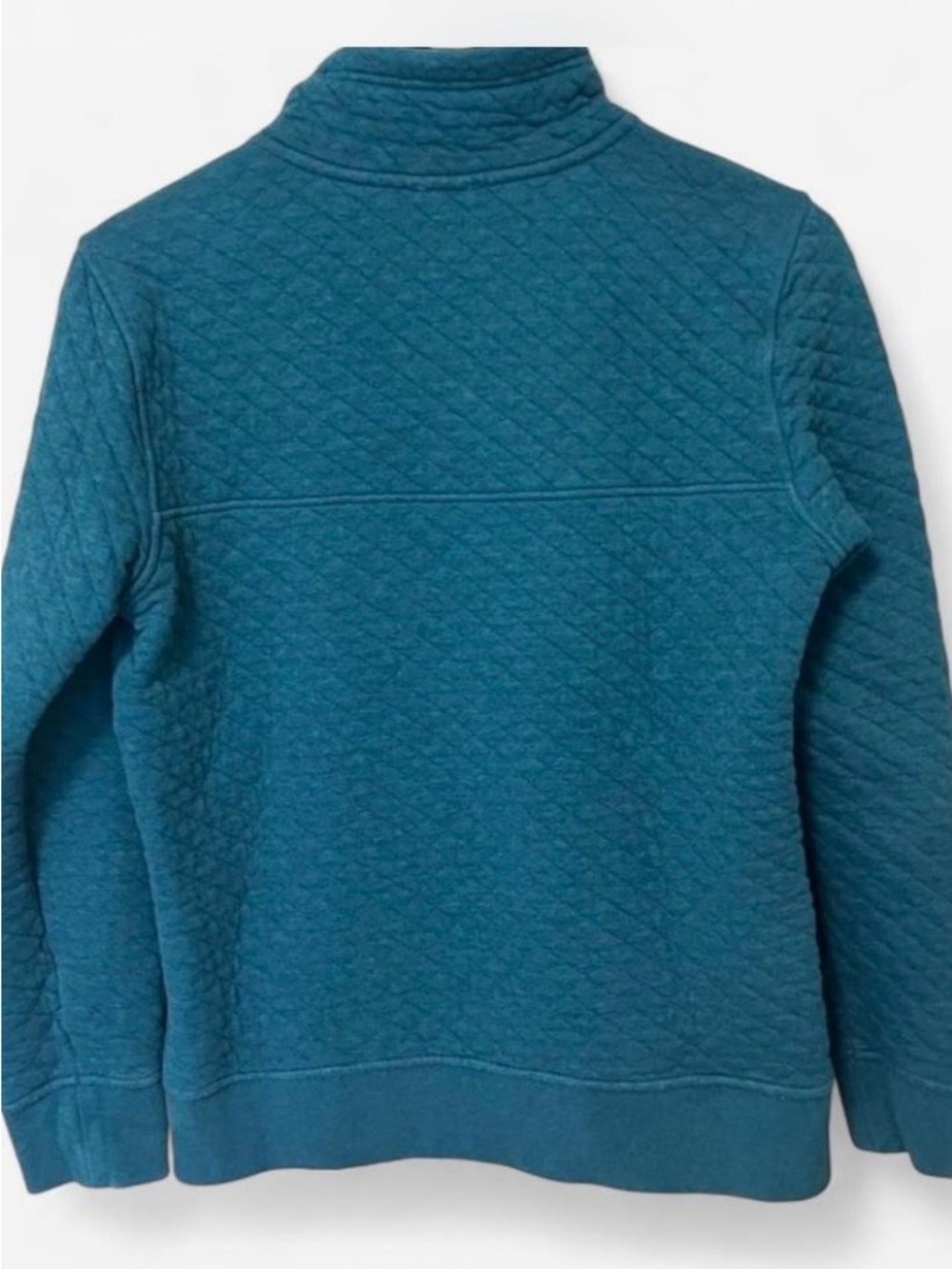Patagonia Teal Blue Quilted Snap Pullover Organic Cotton Women’s Size Small - Picture 3 of 5